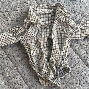 Janie and Jack Woven Check Bodysuit